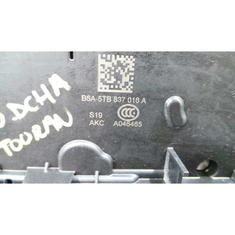 Recambio de cerradura puerta delantera derecha para volkswagen touran (5t1) advance bmt referencia OEM IAM 5TB837016A  E1-B6-36-
