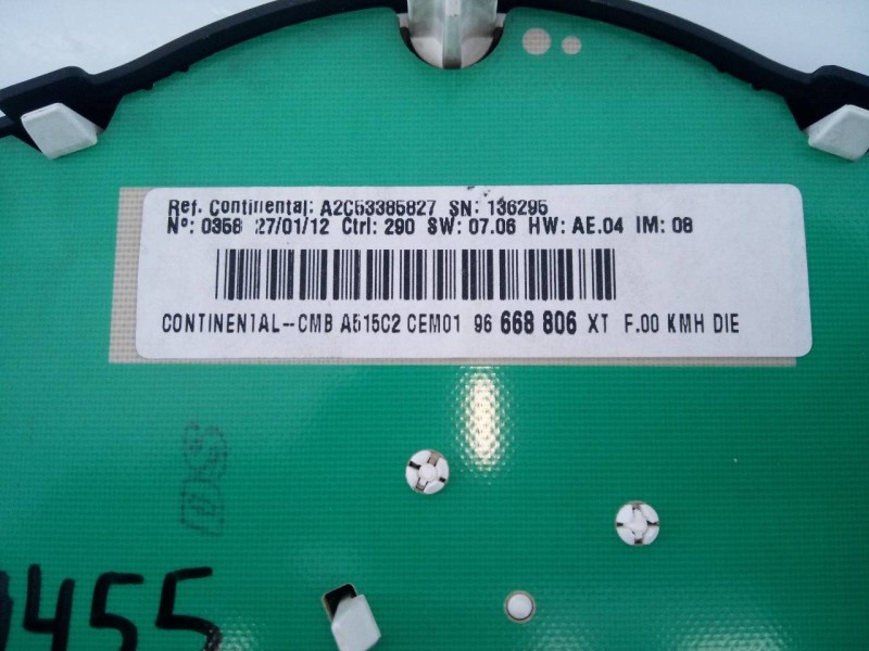 Recambio de cuadro instrumentos para citroën c3 attraction referencia OEM IAM 96668806XT A2C53385827 E3-B2-54-2