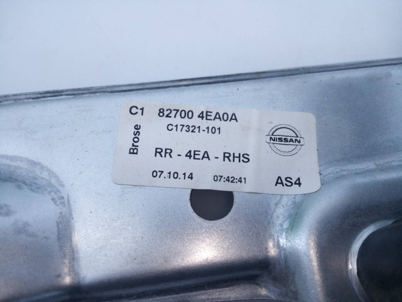 Recambio de elevalunas trasero derecho para nissan qashqai (j11) visia referencia OEM IAM 827004EA0A  E2-A4-15-1