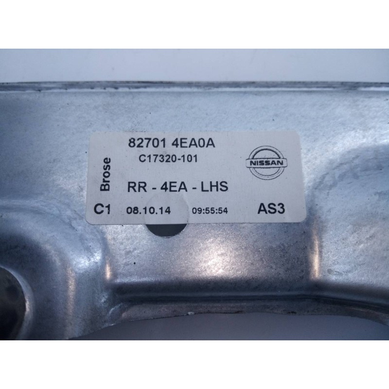 Recambio de elevalunas trasero izquierdo para nissan qashqai (j11) visia referencia OEM IAM 827014EA0A  E2-A4-15-1