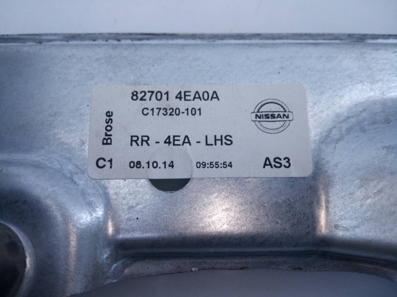 Recambio de elevalunas trasero izquierdo para nissan qashqai (j11) visia referencia OEM IAM 827014EA0A  E2-A4-15-1