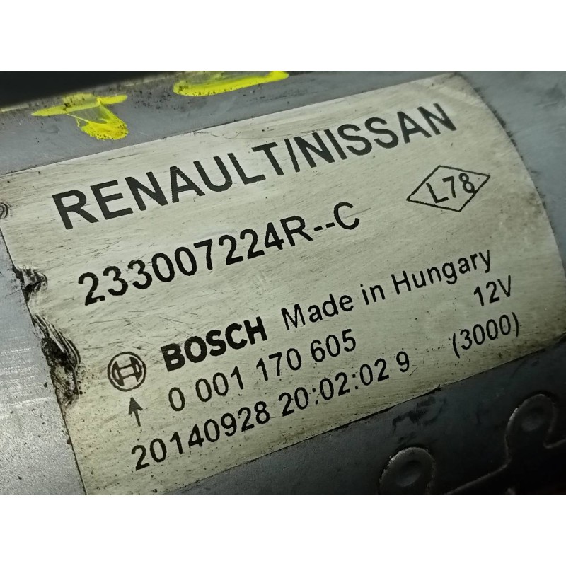 Recambio de motor arranque para nissan qashqai (j11) visia referencia OEM IAM 233007224R  P3-B8-2-2