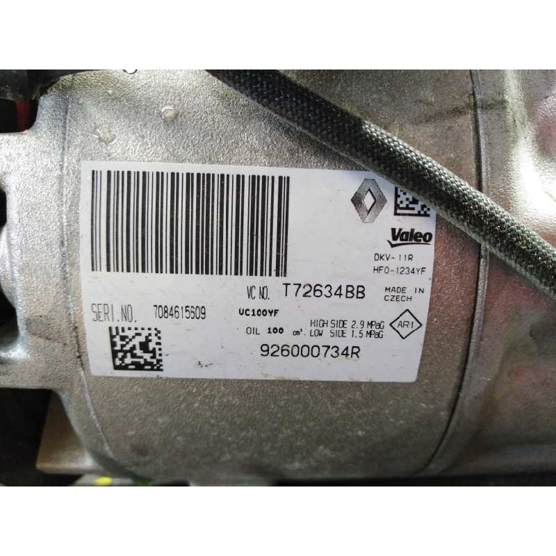 Recambio de compresor aire acondicionado para renault captur zen referencia OEM IAM 926000734R 72634BB P3-B2-9-2