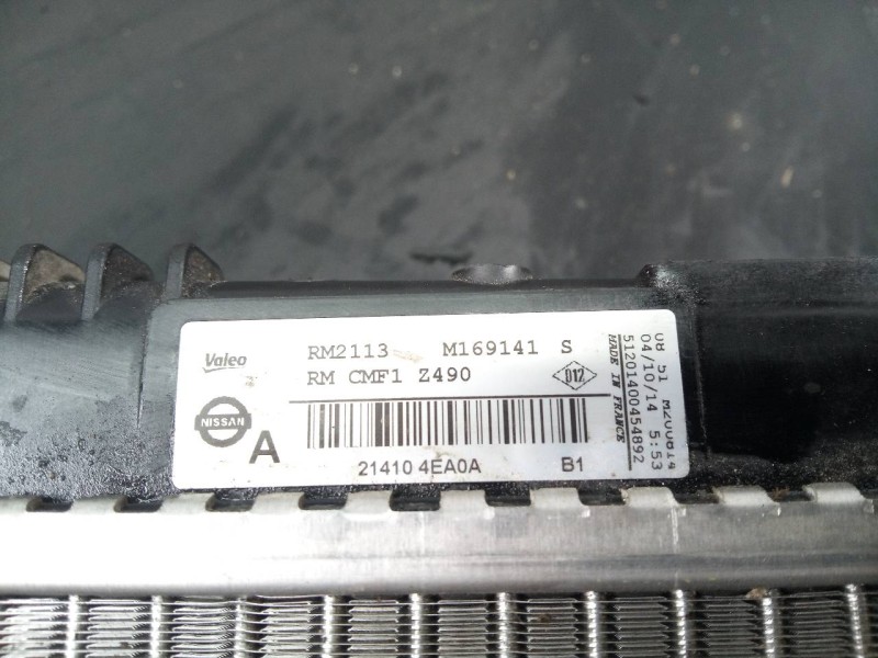Recambio de radiador agua para nissan qashqai (j11) visia referencia OEM IAM 214104EA0A M169141 P2-A6-11