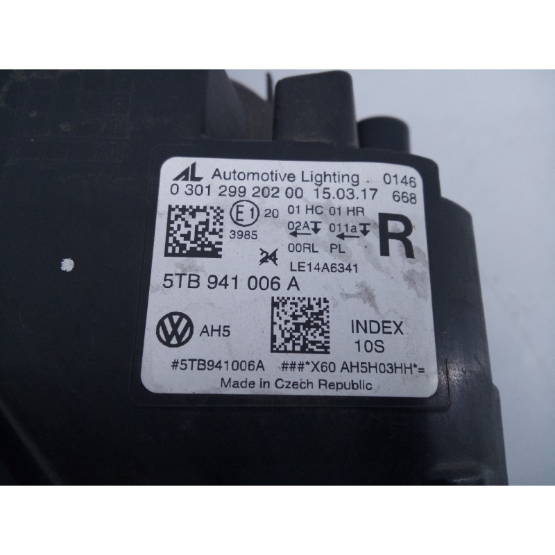 Recambio de faro derecho para volkswagen touran (5t1) advance bmt referencia OEM IAM 5TB941006A  E1-A5-23-2