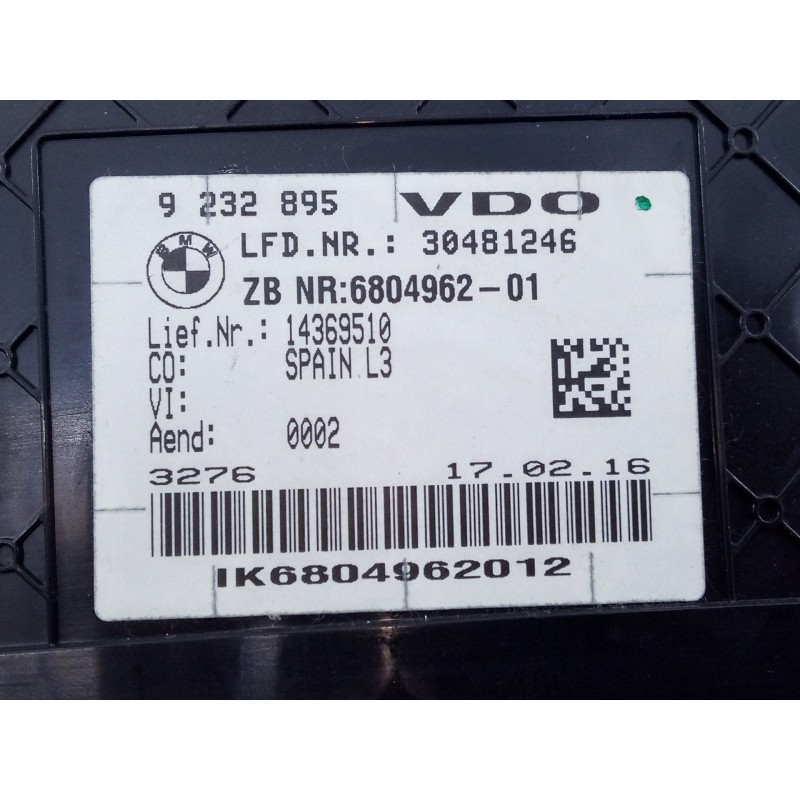 Recambio de cuadro instrumentos para bmw serie 4 coupe (f32) 420d luxury line referencia OEM IAM 9232895 680496201 E3-A2-24-4