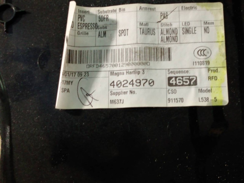 Recambio de guarnecido puerta delantera derecha para land rover evoque pure referencia OEM IAM   P2-B3-22