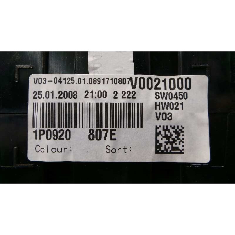 Recambio de cuadro instrumentos para seat leon (1p1) reference referencia OEM IAM 1P0920807E  E2-A1-39-6