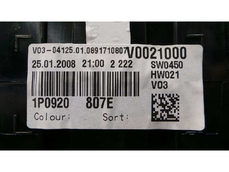 Recambio de cuadro instrumentos para seat leon (1p1) reference referencia OEM IAM 1P0920807E  E2-A1-39-6