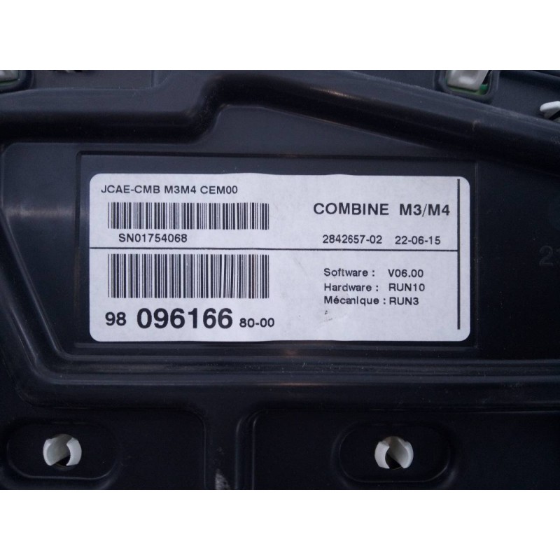 Recambio de cuadro instrumentos para citroën c-elysée exclusive referencia OEM IAM 9809616680  E3-B2-54-2