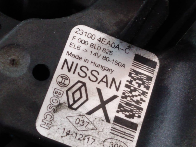 Recambio de alternador para nissan qashqai (j11) acenta referencia OEM IAM F000BL0825 231004EA0AC P3-A4-9-5