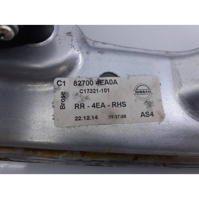 Recambio de elevalunas trasero derecho para nissan qashqai (j11) acenta referencia OEM IAM 827004EA0A  E2-A4-33-1