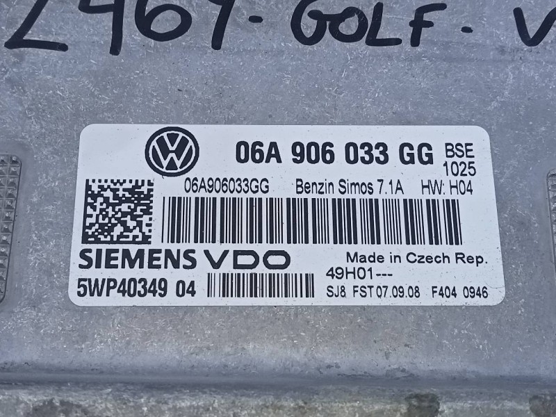Recambio de centralita motor uce para volkswagen golf v berlina (1k1) trendline referencia OEM IAM 06A906033GG 5WP4034904 E2-A1-