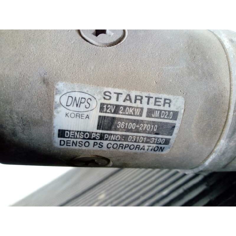 Recambio de motor arranque para kia sportage ex referencia OEM IAM 3610027010 031013190 P3-A10-17-5