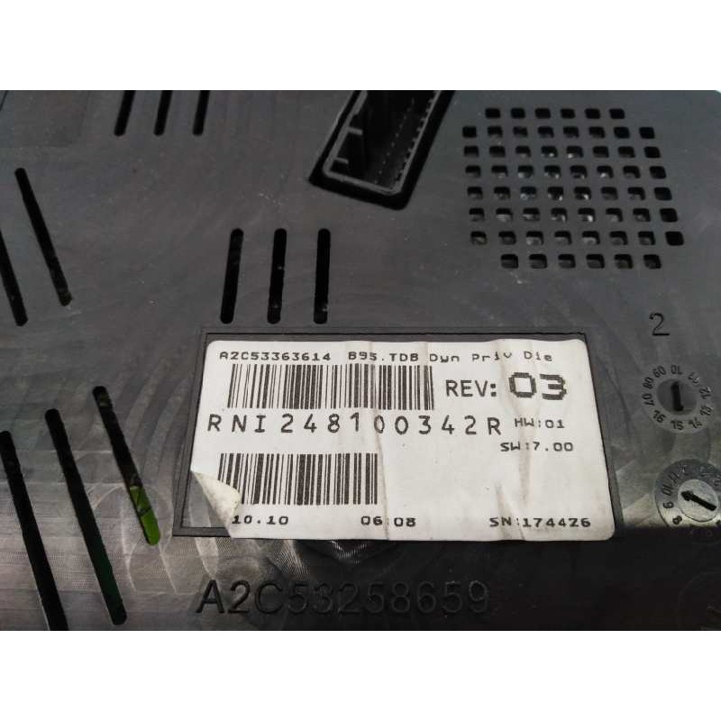 Recambio de cuadro instrumentos para renault megane iii sport tourer dynamique referencia OEM IAM 248100342R A2C53363614 E2-A1-2