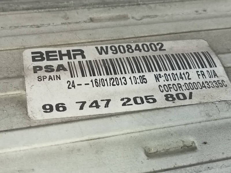 Recambio de intercooler para citroën c4 picasso exclusive referencia OEM IAM 9674720580 W9084002 P2-B10-7