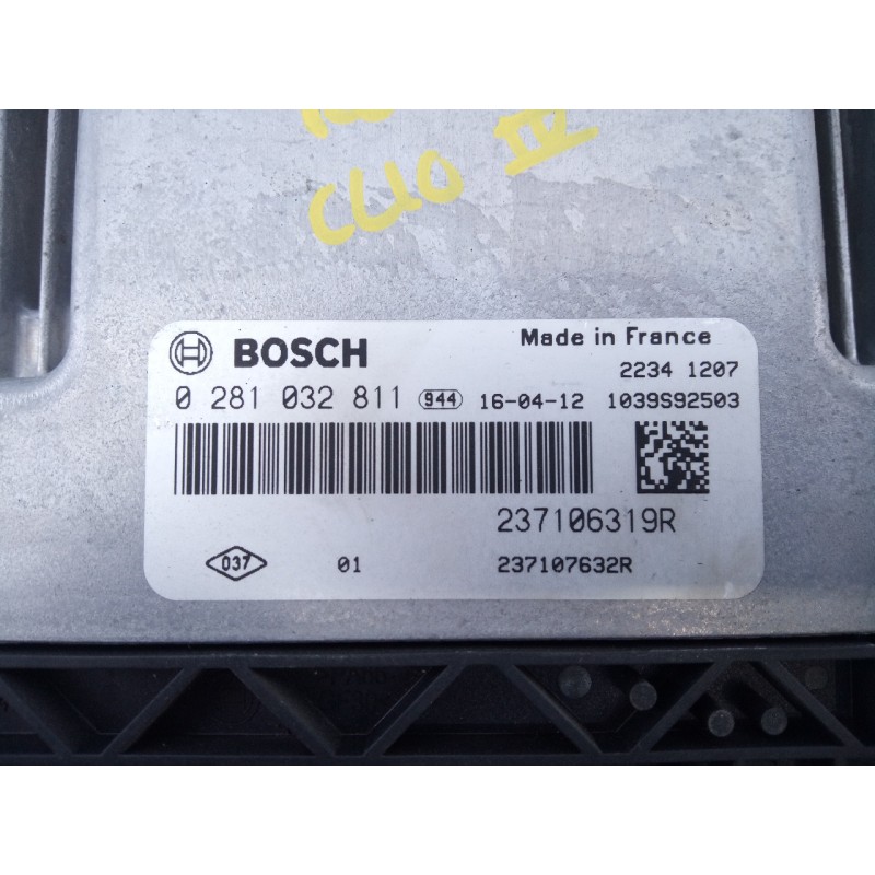 Recambio de centralita motor uce para renault clio iv limited referencia OEM IAM 237106319R 0281032811 E2-A1-30-7