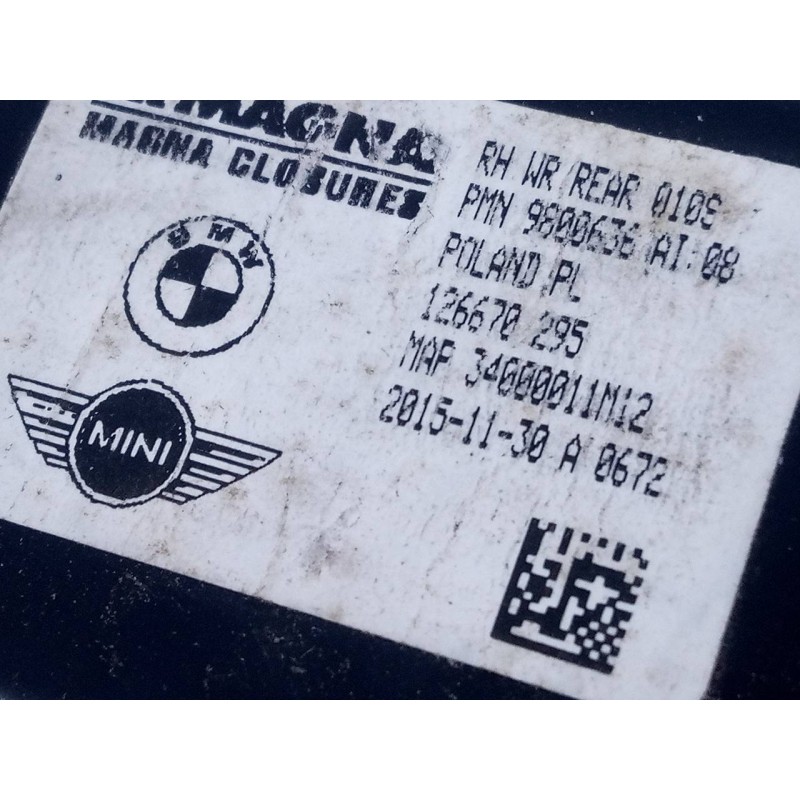 Recambio de elevalunas trasero derecho para bmw mini countryman (r60) one d referencia OEM IAM 9800636  E1-B4-52-2