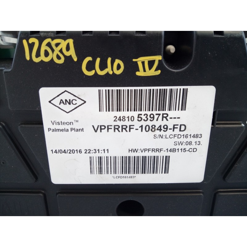 Recambio de cuadro instrumentos para renault clio iv limited referencia OEM IAM 248105397R  E2-A1-23-3