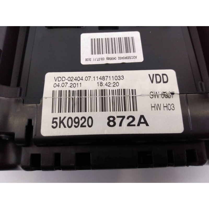 Recambio de cuadro instrumentos para volkswagen golf vi (5k1) advance referencia OEM IAM 5K0920872A  E2-A1-23-6
