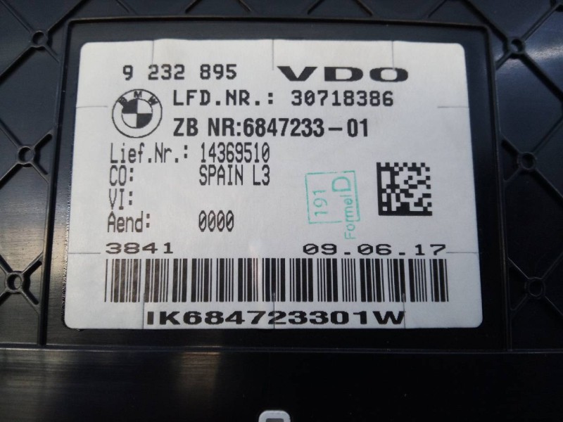 Recambio de cuadro instrumentos para bmw serie 3 gran turismo (f34) 320d referencia OEM IAM 9232895 IK684723301W E3-A2-25-4