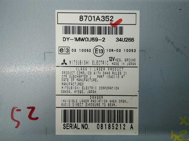 Recambio de sistema audio / radio cd para mitsubishi asx (ga0w) motion 4wd referencia OEM IAM 8002A920XA 8701A352 E3-A2-14-2
