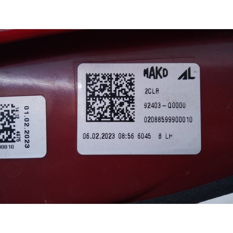 Recambio de piloto trasero izquierdo porton para hyundai i20 klass referencia OEM IAM 9240300000 02088599900010 E2-B5-38-1