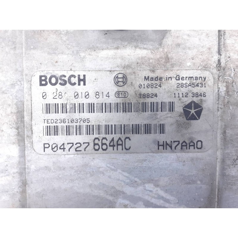 Recambio de centralita motor uce para chrysler voyager (rg) 2.5 crd executive referencia OEM IAM P04727664AC 0281010814 E3-B6-35