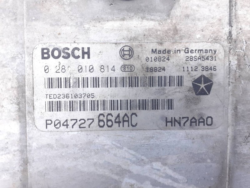 Recambio de centralita motor uce para chrysler voyager (rg) 2.5 crd executive referencia OEM IAM P04727664AC 0281010814 E3-B6-35