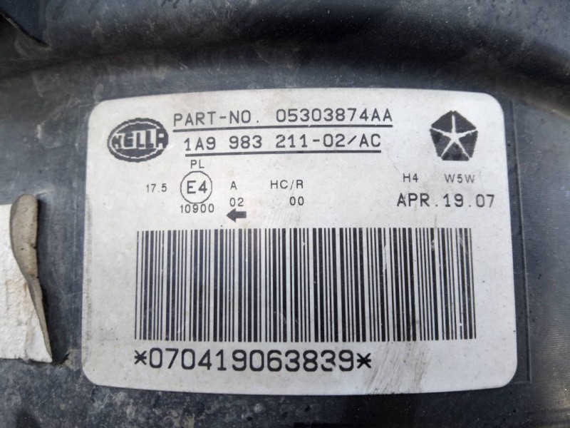 Recambio de faro derecho para jeep compass limited referencia OEM IAM 05303874AA 1A998321102AC E1-B5-47-1