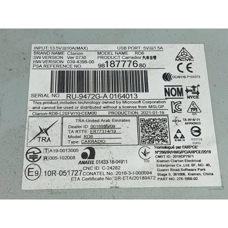 Recambio de modulo electronico para opel vivaro furgón m innovation referencia OEM IAM 9818777680  E3-A5-20-4