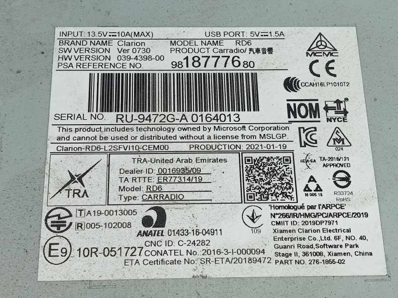 Recambio de modulo electronico para opel vivaro furgón m innovation referencia OEM IAM 9818777680  E3-A5-20-4