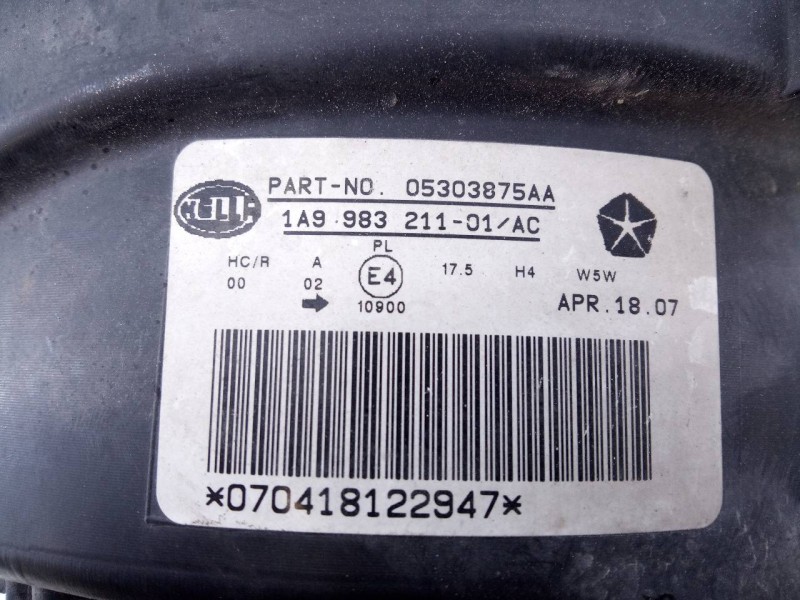 Recambio de faro izquierdo para jeep compass limited referencia OEM IAM 070418122947  E1-B5-47-1