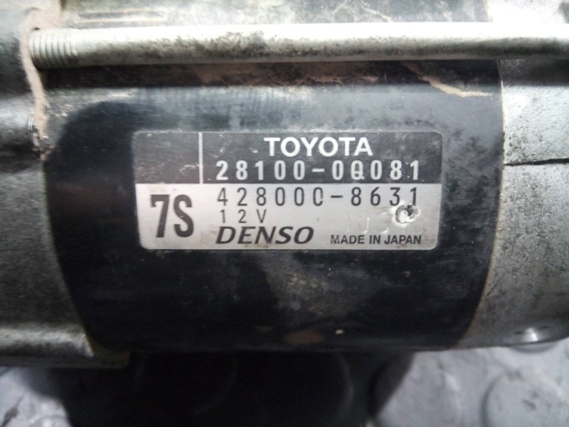 Recambio de motor arranque para toyota yaris city referencia OEM IAM 2810000081 4280008631 P3-A7-2-1