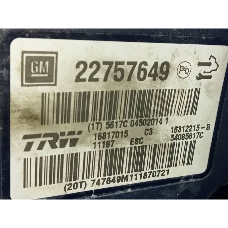 Recambio de abs para opel insignia berlina edition referencia OEM IAM 22757649  P3-A8-24-4