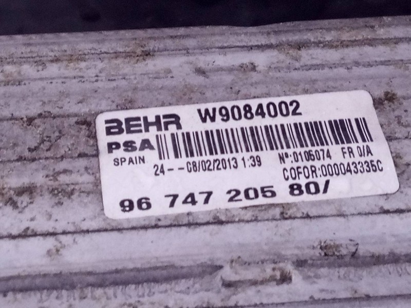 Recambio de intercooler para citroën ds5 desire hybrid4 referencia OEM IAM 9674720580  P2-B10-6