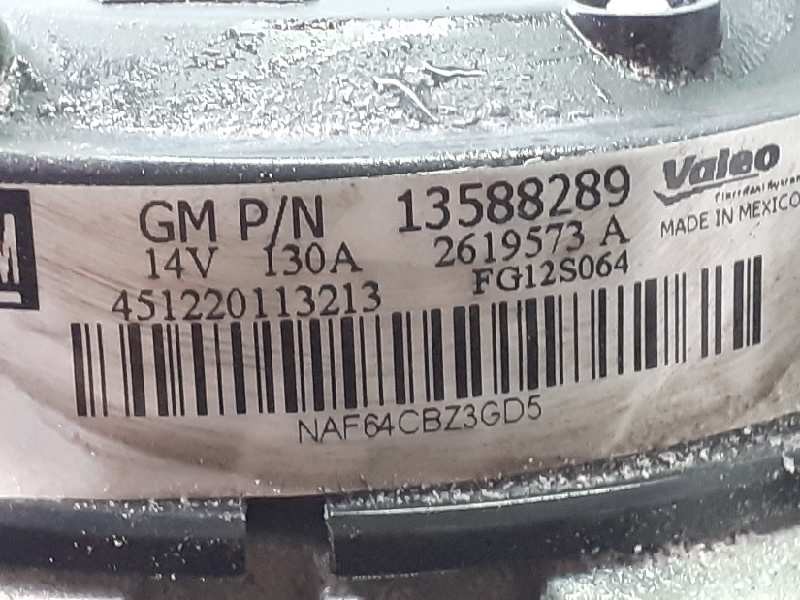 Recambio de alternador para opel mokka excellence referencia OEM IAM 13588289 2619573A P3-B5-13-2