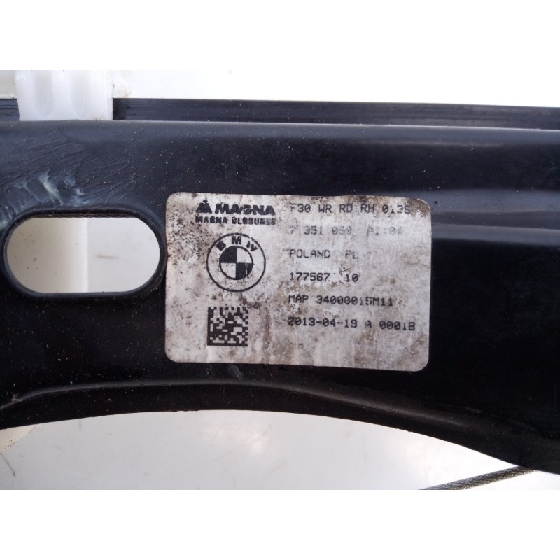 Recambio de elevalunas trasero derecho para bmw serie 3 touring (f31) 318d referencia OEM IAM 7351059  E1-A3-40-1