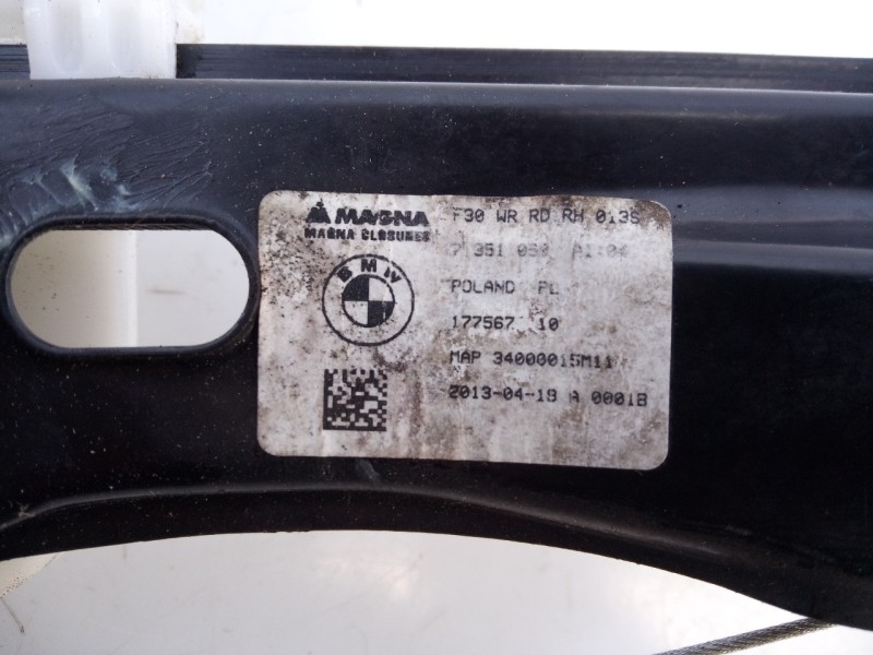 Recambio de elevalunas trasero derecho para bmw serie 3 touring (f31) 318d referencia OEM IAM 7351059  E1-A3-40-1