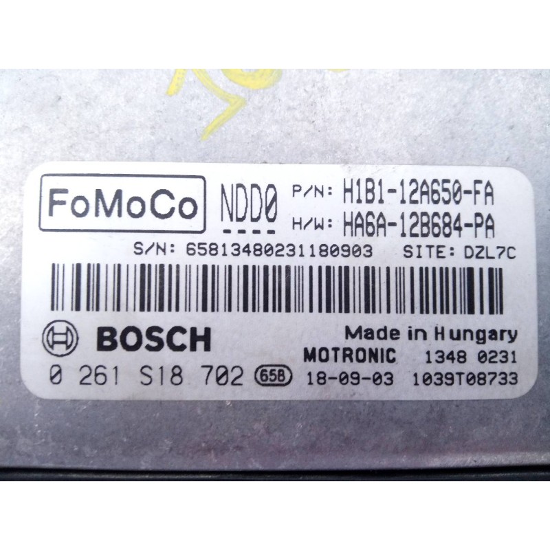 Recambio de centralita motor uce para ford fiesta (ce1) st-line referencia OEM IAM H1B122A650FA HA6A12B684PA E2-B3-53-2