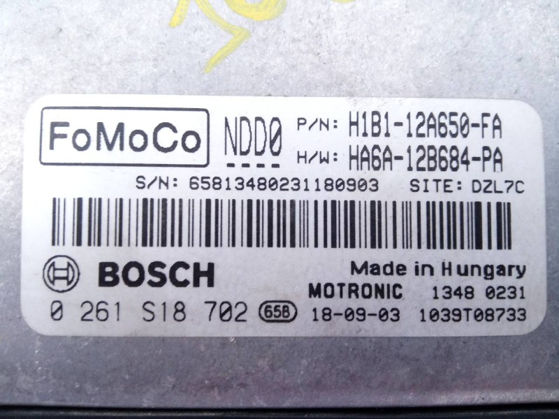 Recambio de centralita motor uce para ford fiesta (ce1) st-line referencia OEM IAM H1B122A650FA HA6A12B684PA E2-B3-53-2