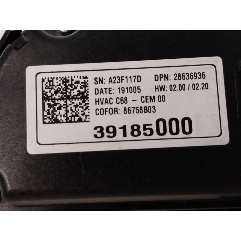 Recambio de mando climatizador para opel corsa f elegance referencia OEM IAM 39185000  E3-A5-17-3