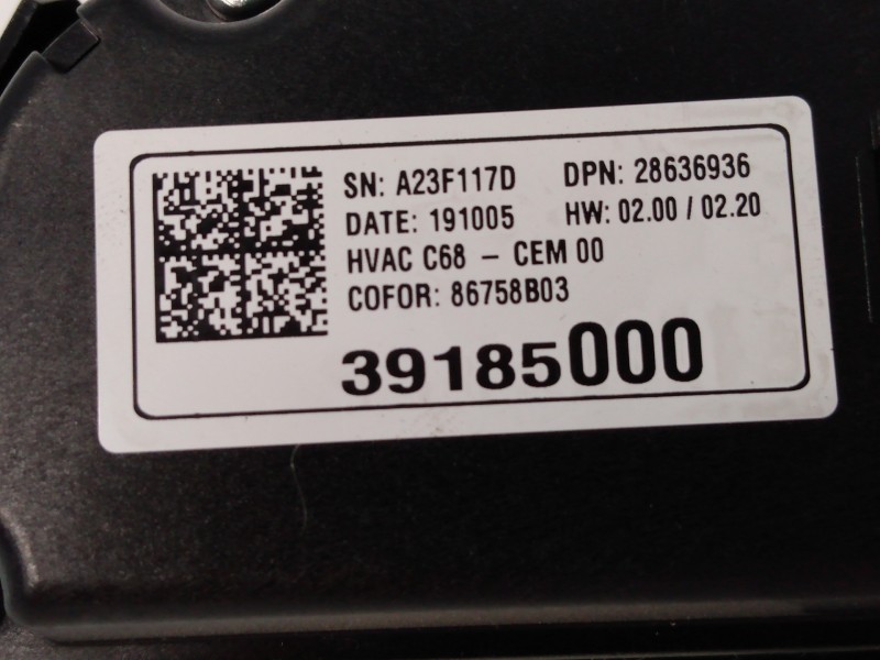 Recambio de mando climatizador para opel corsa f elegance referencia OEM IAM 39185000  E3-A5-17-3