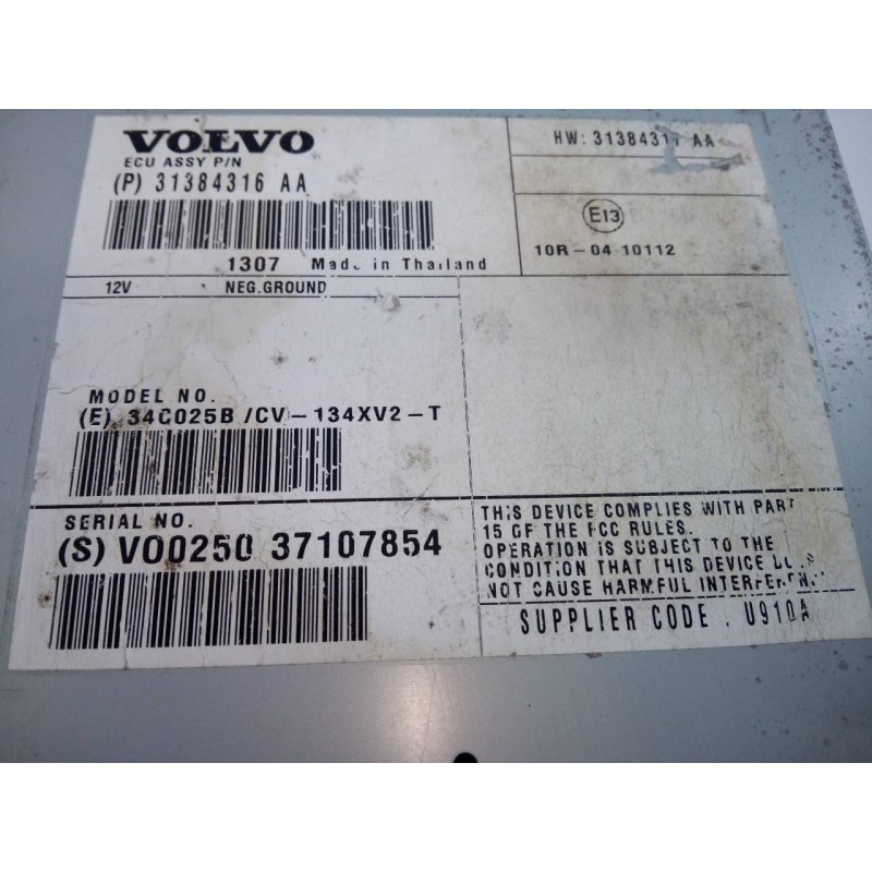 Recambio de amplificador para volvo v40 momentum referencia OEM IAM 31384316  E3-B5-45-2