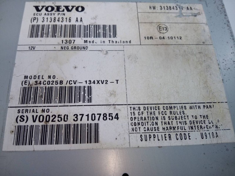 Recambio de amplificador para volvo v40 momentum referencia OEM IAM 31384316  E3-B5-45-2