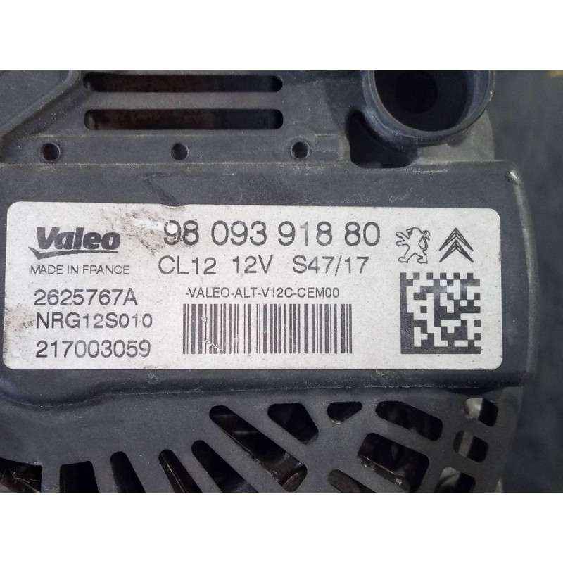 Recambio de alternador para peugeot 208 style referencia OEM IAM 9809391880 2625767A P3-A4-18-3
