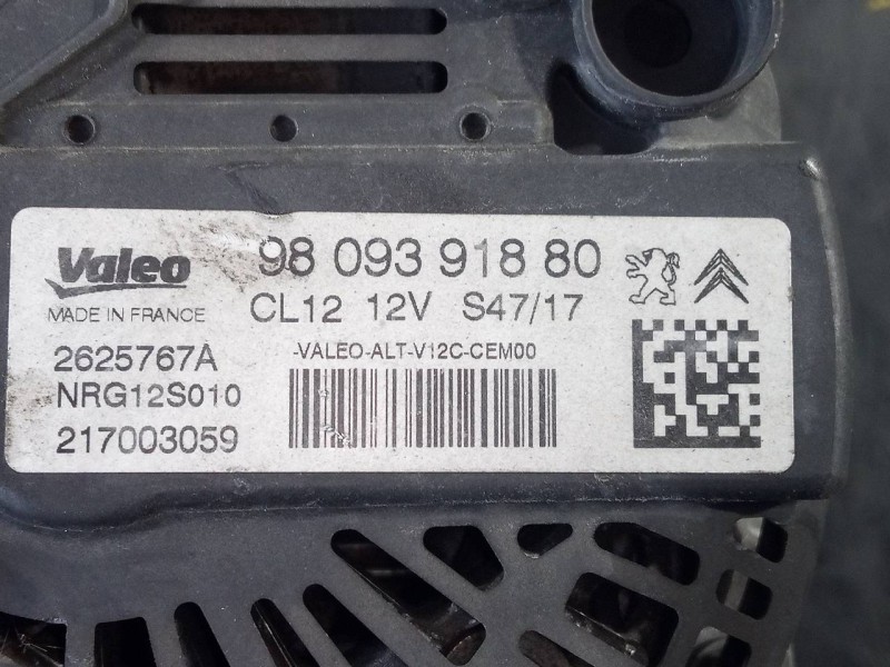 Recambio de alternador para peugeot 208 style referencia OEM IAM 9809391880 2625767A P3-A4-18-3