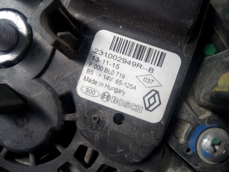 Recambio de alternador para dacia lodgy laureate referencia OEM IAM 231002949R  P3-B5-18-3