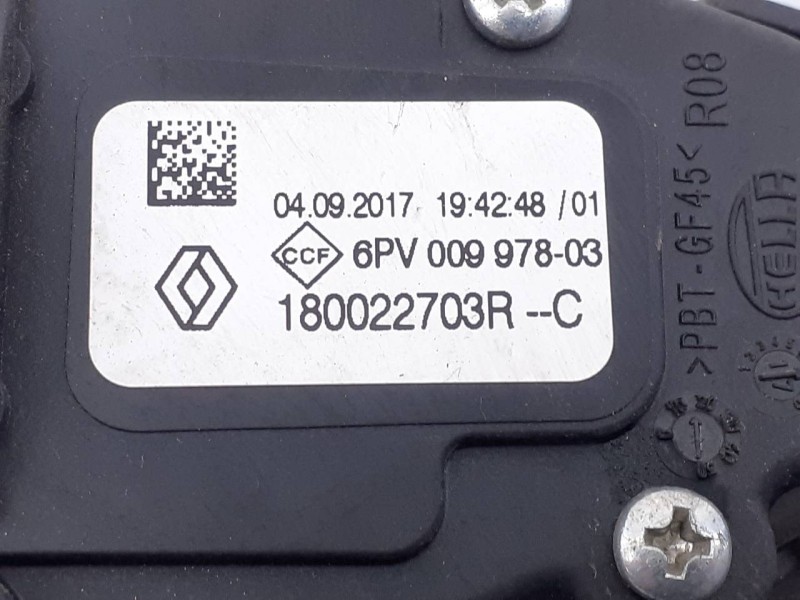 Recambio de pedal acelerador para dacia duster ambiance 4x2 referencia OEM IAM 180022703R  E2-A1-37-2