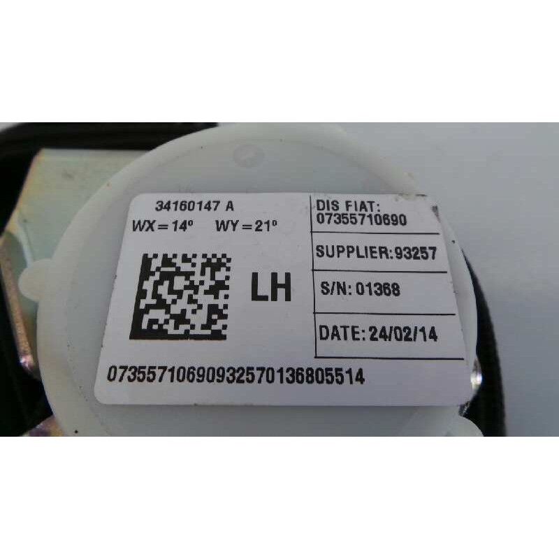 Recambio de cinturon seguridad trasero izquierdo para fiat 500 l living (351) pop star referencia OEM IAM 07355710690  E2-B2-60-